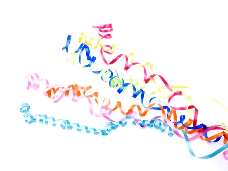 Colorful ribbons on white background