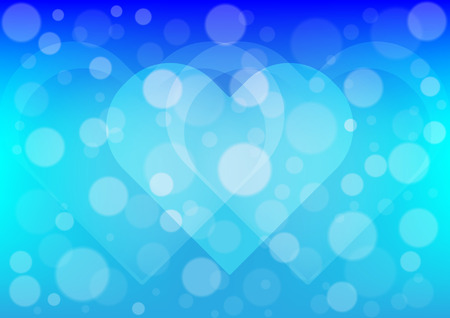 Heart  light on blue color background bokehのイラスト素材