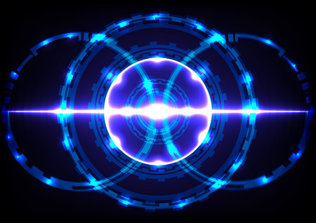 Abstract technology circle effect  light blue  backgroundのイラスト素材
