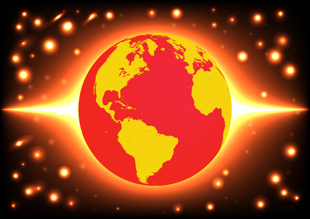 world red star in galaxyのイラスト素材