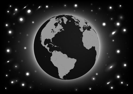 world gray and star in galaxyのイラスト素材