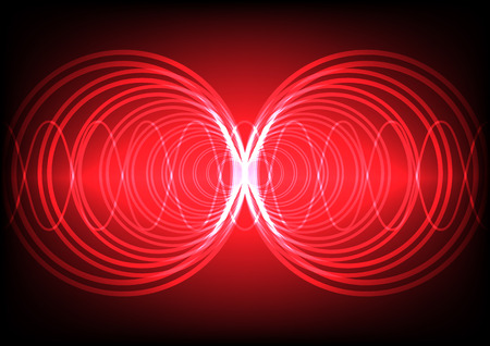 multi circle wave surround on red color backgroundのイラスト素材