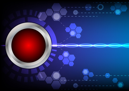 button red technology and ligth effect on blue backgroundのイラスト素材