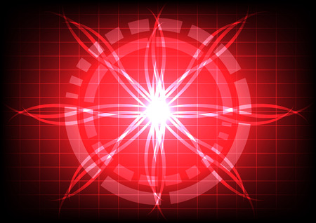 circle on red light ray effect technologyのイラスト素材
