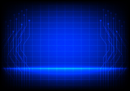 Abstract  electronic line on blue backgroundのイラスト素材
