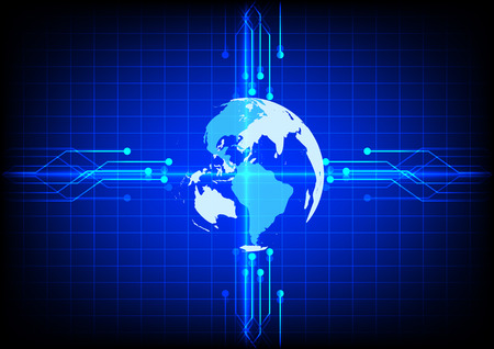 Abstract electronics world  line technology  blue backgroundのイラスト素材