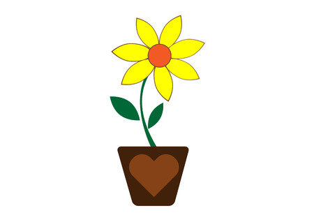 illustration of an isolated yellow flowerのイラスト素材