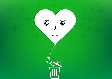 Vector heart smile balloon plus trashのイラスト素材
