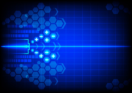 abstract battery energy on blue color backgroundのイラスト素材