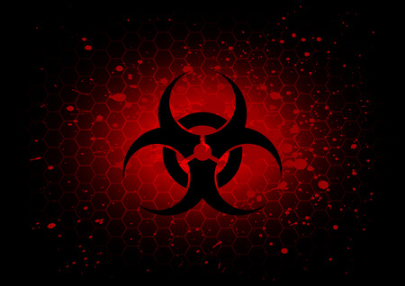 Abstract  biohazard symbol dark red backgroundのイラスト素材