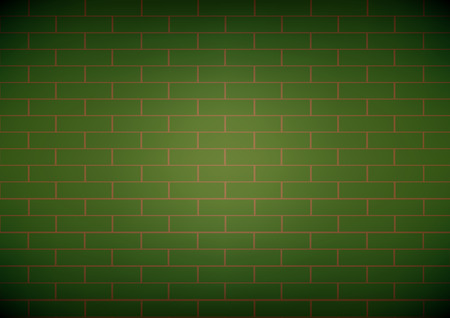 Vector brick wall green backgroundのイラスト素材