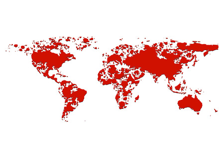 world map splatter red colorのイラスト素材
