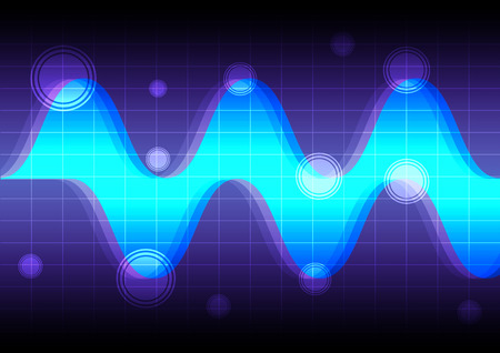 abstract wave blue background technologyのイラスト素材