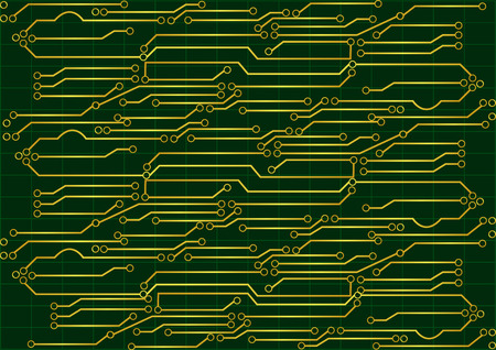 Vector circuit board with green backgroundのイラスト素材