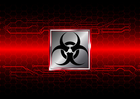 Abstract biohazard with hexagon and circuit  backgroundの写真素材