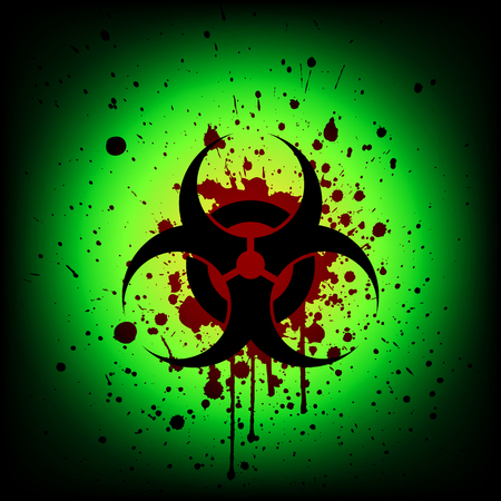 biohazard symbol with blood splash. illustration vectorのイラスト素材
