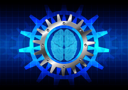 abstract concept background with brain. illustration designのイラスト素材