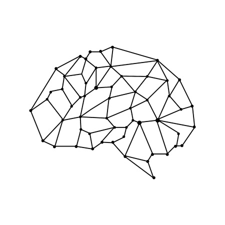 vector brain mesh isolate background. illustration vector designのイラスト素材