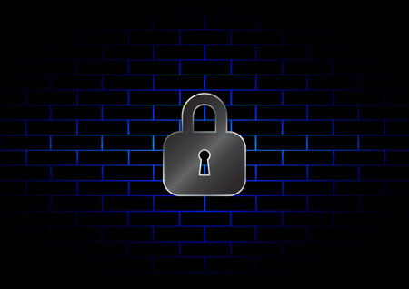vector brick security on dark blue backgroundのイラスト素材