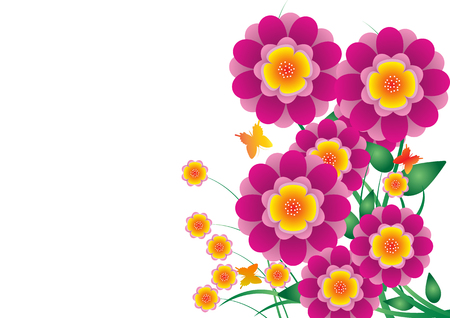 r flower paper with  on pink colorのイラスト素材