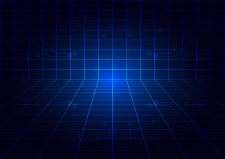 Vector Abstract futuristic circuit and grid digital technology conceptのイラスト素材