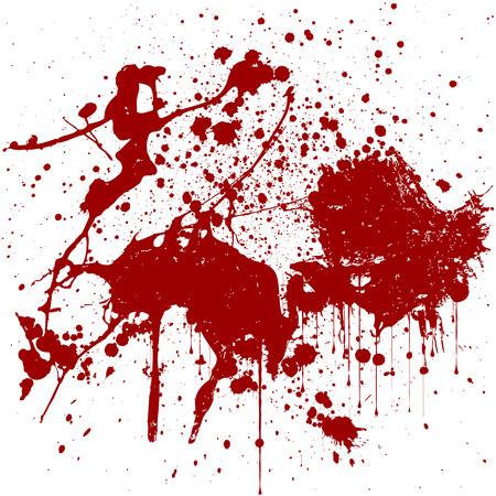 Red ink splatter background, isolated on whiteのイラスト素材