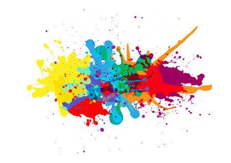 vector splatter color background design. illustration vector designのイラスト素材