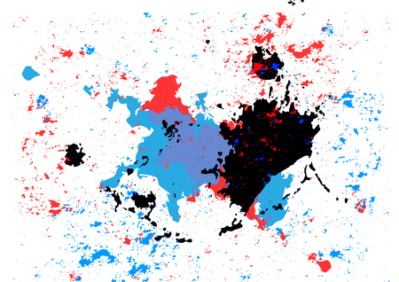 Abstract splatter blue red and black color background. illustration vector  designのイラスト素材