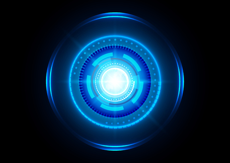 abstract Circle blue  futuristic technology background. illustration vector designのイラスト素材