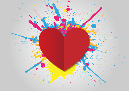 Valentine's day design with heart and splatterのイラスト素材