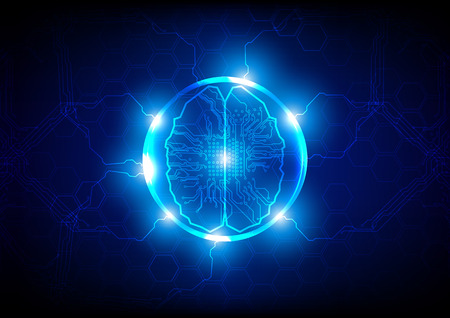 abstract artificial intelligence concept background. technology web background. illustration vector designのイラスト素材