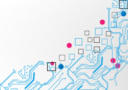 Abstract vector circuit with shape background technology. illustration vector designのイラスト素材