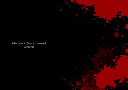 abstract vector splatter red color on black color design background. illustration vector design.のイラスト素材