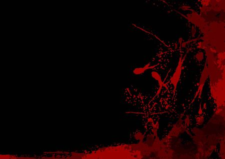 abstract vector splatter red color on black color design background. illustration vector design.のイラスト素材