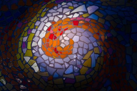 multi colorful stone mosaic tiles on the wall as background or texture,mosaic backgroundの写真素材