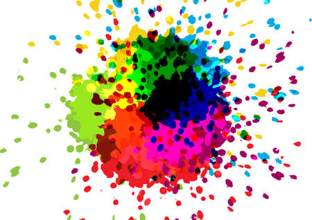 abstract vector splatter multicolor design background. illustration vector designのイラスト素材