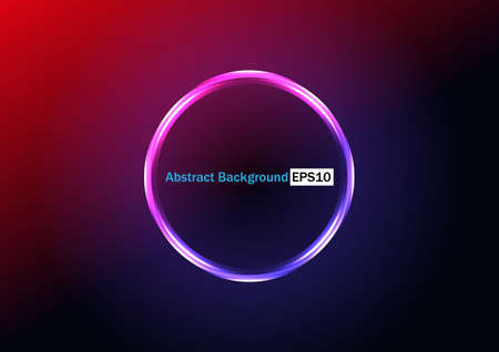 abstract circle design background with glowing neon circles, illustration vector design backgroundのイラスト素材