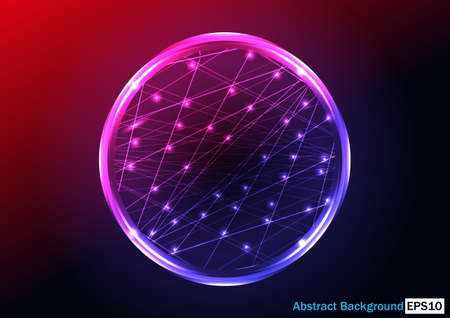 abstract circle light with mesh light background design. illustration vector design backgroundのイラスト素材