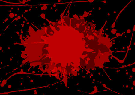 abstract vector splatter blood paint design on black background,paint splash vector illustration design.のイラスト素材