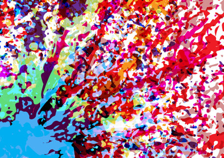 Abstract vector splatter paint multi color on isolated background design. illustration vector design.のイラスト素材