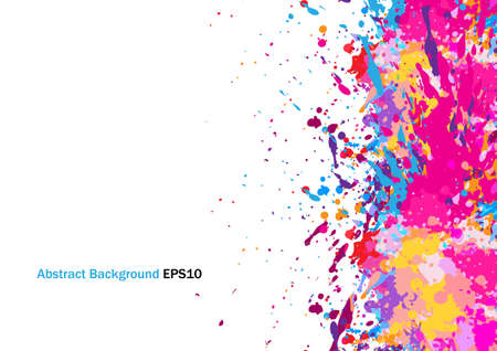 Abstract vector paint splatter color design background, illustration vector design background.のイラスト素材