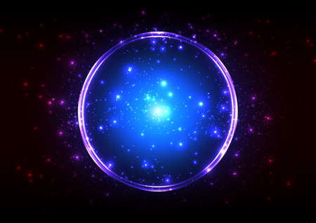 Abstract Vector Glowing Circle blue background, Vector Illuminated light ring. Vector Illustration designのイラスト素材