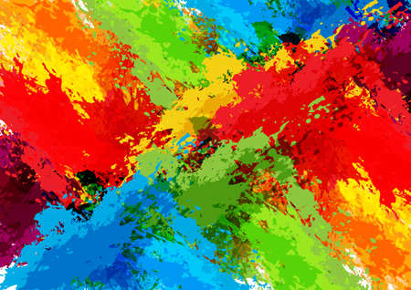 abstract splatter colorful background design. illustration vector designのイラスト素材