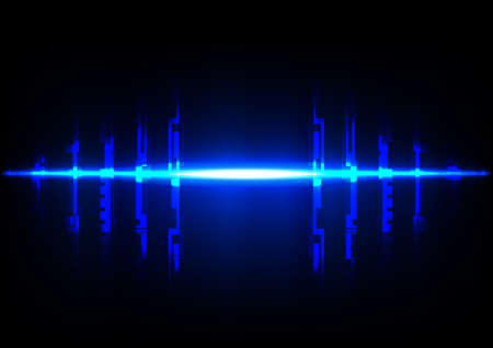 Vector Abstract futuristic technology concept background, Illustration technology blue color background, digital technology concept, illustration vector designのイラスト素材