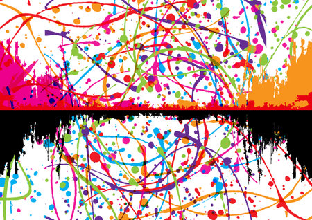 Abstract vector splash multicolor fantasy background design. illustration vector design.のイラスト素材