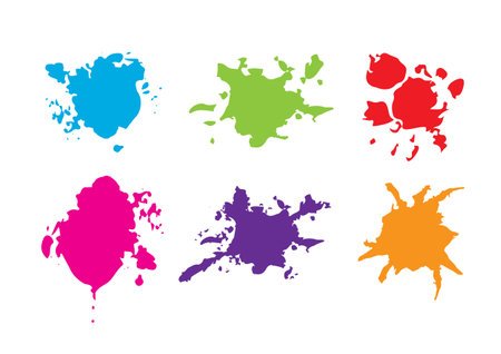 Vector color paint splatter background. Paint splashes set.Vector illustration design.のイラスト素材