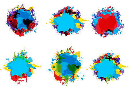 Abstract vector splatter set color background design. illustration vector design.のイラスト素材