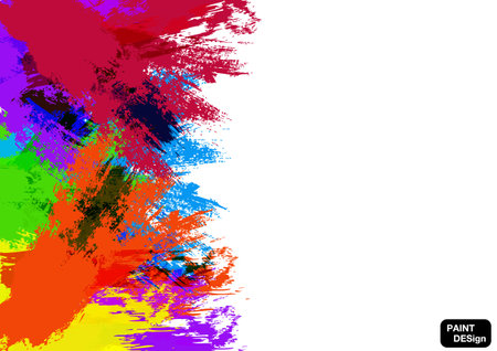 Abstract vector splatter paint multi color background design. paint design background concept. illustration vector design.のイラスト素材