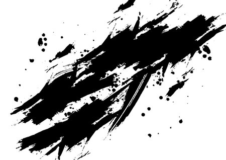 Abstract Black and White Grunge Brush Stroke Texture. Grungy Black Brush Strokes on White Background. Illustration vector designのイラスト素材