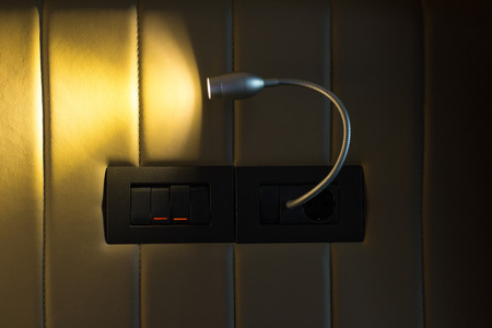 Wall lamp turned onの写真素材